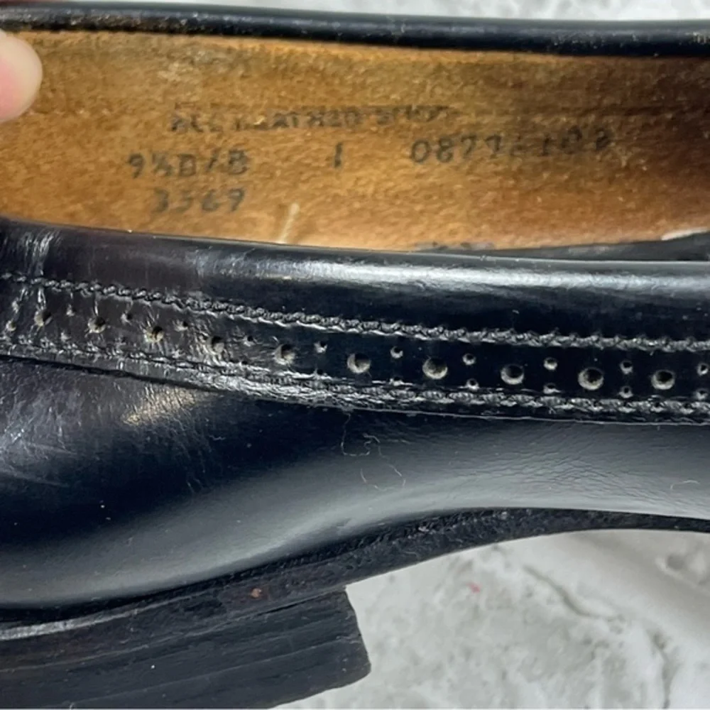 Hanover Hand Sewn Men’s Size 9.5 Black Leather Kiltie Loafers